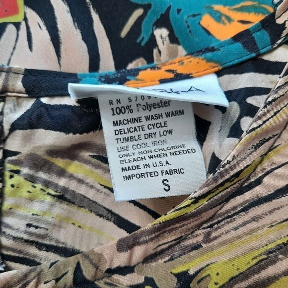 Vintage 90s Tropical Print Top Size Small Perfect for Layering - Picture 5 of 5